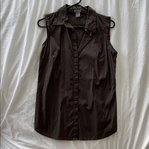 Ann Taylor button up sleeveless top
